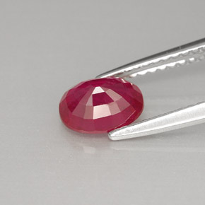 Rubino naturale rosso da 1,26 ct, taglio ovale, VS-SI