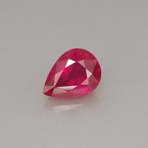 Rubino naturale rosso da 1,05 ct, taglio a pera, VS-SI