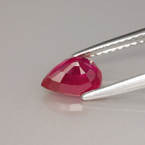 Rubino naturale rosso da 1,05 ct, taglio a pera, VS-SI