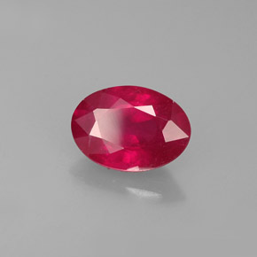 Rubino naturale rosso da 1,07 ct, taglio ovale, VS-SI