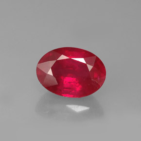 Rubino naturale rosso da 1,17 ct, taglio ovale, VS-SI