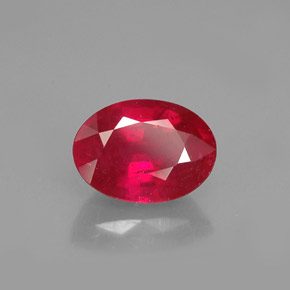 Rubino naturale rosso da 1,17 ct, taglio ovale, VS-SI
