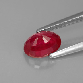 Rubino naturale rosso da 1,17 ct, taglio ovale, VS-SI