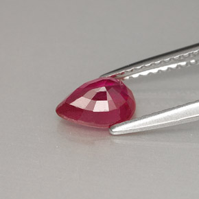 Rubino naturale rosso da 1,00 ct, taglio a pera, VS-SI