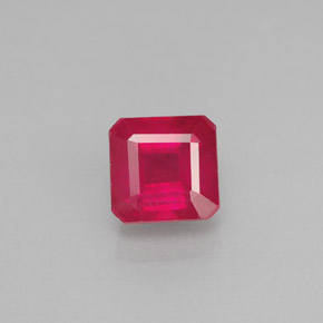 Rubino naturale rosso da 1,72 ct, taglio smeraldo, VS-SI