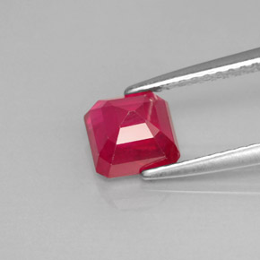 Rubino naturale rosso da 1,72 ct, taglio smeraldo, VS-SI