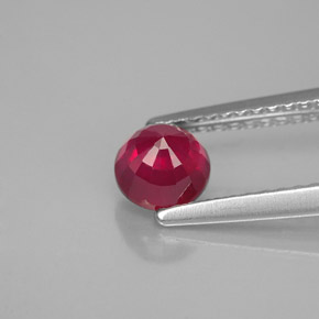Rubino naturale rosso da 0,89 ct, taglio rotondo, VS-SI