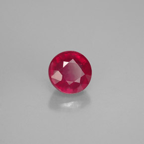 Rubino naturale rosso da 0,82 ct, taglio rotondo, VS-SI