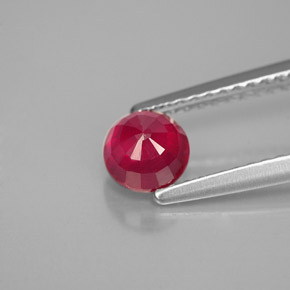 Rubino naturale rosso da 0,82 ct, taglio rotondo, VS-SI