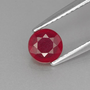 Rubino naturale rosso da 0,81 ct, taglio rotondo, VS-SI