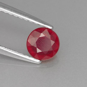 Rubino naturale rosso da 0,81 ct, taglio rotondo, VS-SI