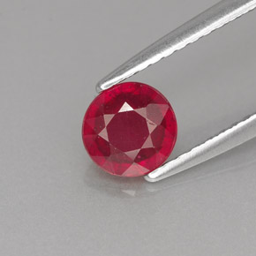 Rubino naturale rosso da 0,89 ct, taglio rotondo, VS-SI