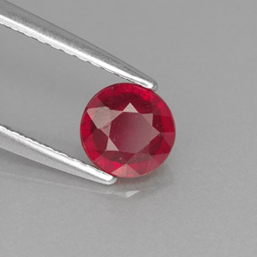 Rubino naturale rosso da 0,89 ct, taglio rotondo, VS-SI