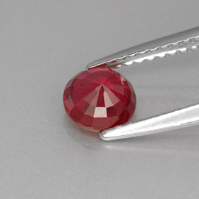 Rubino naturale rosso da 0,89 ct, taglio rotondo, VS-SI