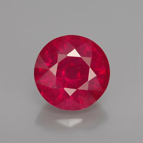 Rubino naturale rosso da 1,71 ct, taglio rotondo, VS-SI