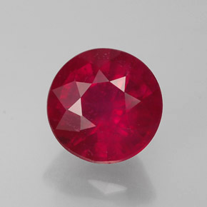 Rubino naturale rosso da 1,82 ct, taglio rotondo, VS-SI