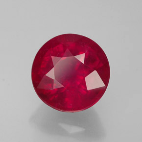 Rubino naturale rosso da 1,82 ct, taglio rotondo, VS-SI