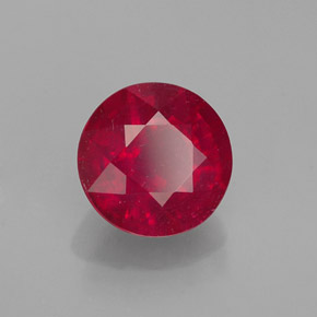 Rubino naturale rosso da 1,56 ct, taglio rotondo, VS-SI