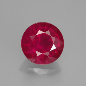 Rubino naturale rosso da 1,39 ct, taglio rotondo, VS-SI