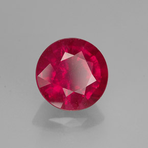 Rubino naturale rosso da 1,39 ct, taglio rotondo, VS-SI