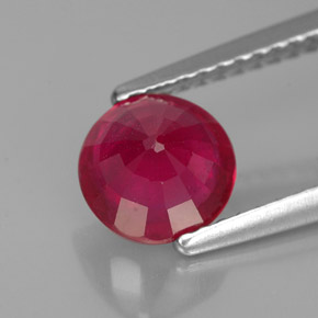 Rubino naturale rosso da 1,39 ct, taglio rotondo, VS-SI