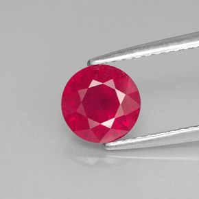 Rubino naturale rosso da 1,84 ct, taglio rotondo, VS-SI