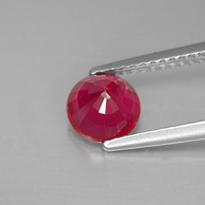 Rubino naturale rosso da 1,40 ct, taglio rotondo, VS-SI