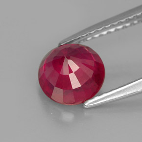 Rubino naturale rosso da 1,63 ct, taglio rotondo, VS-SI