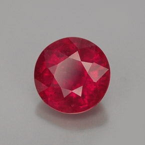 Rubino naturale rosso da 1,39 ct, taglio rotondo, VS-SI