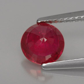 Rubino naturale rosso da 1,39 ct, taglio rotondo, VS-SI