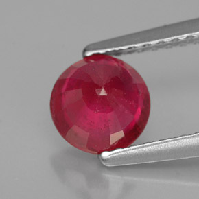 Rubino naturale rosso da 1,19 ct, taglio rotondo, VS-SI