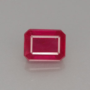 Rubino naturale rosso da 1,65 ct, taglio smeraldo, SI