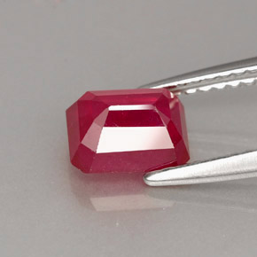 Rubino naturale rosso da 1,65 ct, taglio smeraldo, SI