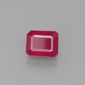 Rubino naturale rosso da 1,77 ct, taglio smeraldo, VS-SI