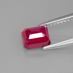 Rubino naturale rosso da 1,77 ct, taglio smeraldo, VS-SI