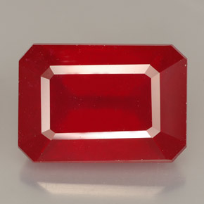 Rubino naturale rosso da 13,23 ct, taglio smeraldo, VS-SI