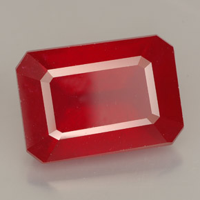 Rubino naturale rosso da 13,23 ct, taglio smeraldo, VS-SI