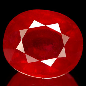 Rubino naturale rosso da 10,26 ct, taglio ovale, VS-SI