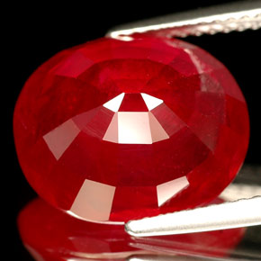Rubino naturale rosso da 10,26 ct, taglio ovale, VS-SI