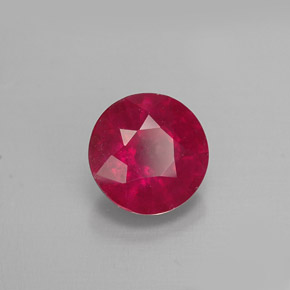 Rubino naturale rosso da 1,06 ct, taglio rotondo, VS-SI