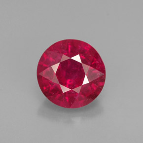 Rubino naturale rosso da 1,09 ct, taglio rotondo, VS-SI
