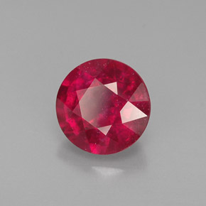 Rubino naturale rosso da 1,09 ct, taglio rotondo, VS-SI