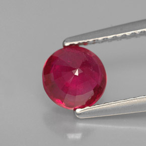 Rubino naturale rosso da 1,09 ct, taglio rotondo, VS-SI