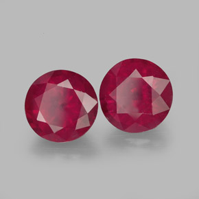 Rubino naturale rosso da  ct, taglio rotondo, VS-SI
