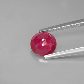 Rubino naturale rosso da 1,26 ct, taglio rotondo, VS-SI