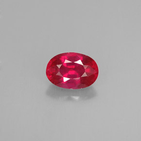 Rubino naturale rosso da 0,66 ct, taglio ovale, VS-SI