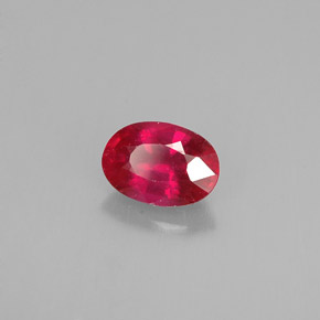 Rubino naturale rosso da 0,66 ct, taglio ovale, VS-SI
