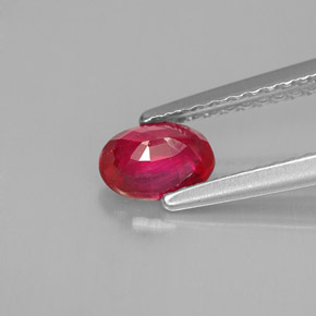 Rubino naturale rosso da 0,66 ct, taglio ovale, VS-SI
