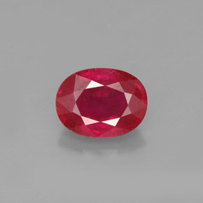 Rubino naturale rosso da 1,90 ct, taglio ovale, VS-SI