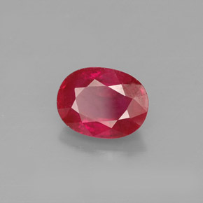 Rubino naturale rosso da 1,90 ct, taglio ovale, VS-SI